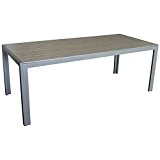 Eleganter Gartentisch für bis zu 8 Personen Aluminium Polywood / Non Wood Tischplatte 205x90cm grau/grau Esszimmertisch Küchentisch Esstisch Gartenmöbel Terrassenmöbel ...