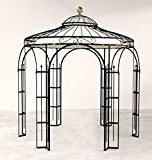 ELEO Milano runder Garten-Metall-Pavillon mit Sonnensegel, Ø 2,9 Meter (Oberfläche: anthrazit duplexbeschichtet)