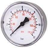 ELMAG Druckluft Manometer 40 mm 0 - 10 bar mit Außengewinde, hinten 1/8 Zoll, 42220
