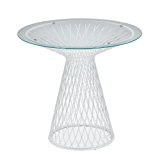emu Heaven Tisch, weiß Glas transparent Gestell matt H 75cm Ø 80cm