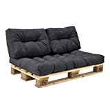 [en.casa] 1x Sitzkissen für Euro-Paletten-Sofa [dunkelgrau] Palettenkissen Auflage In/Outdoor Polster Möbel