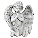 Engel mit Spruch auf dem Flügel Trauerengel Grabschmuck Engelsfigur Gabriel