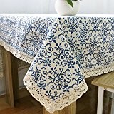 Erica Retro Blau und Weiß Porzellan/Chinesischer klassischen Baumwolle Tischdecken, 140200