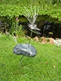 Erika stehend Größe L ca 70 cm hoch Steinvogel aus Edelstahl und Stein ein schöner Gartenvogel die besondere Art Design ...