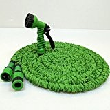 Erweiterbar Flexibler Gartenschlauch grün Farbe mit 7 Funktionen Spray Gun (Male)