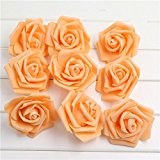 ESHOO Künstliche Rose Blumen Köpfe für Hochzeit Party Home Design Blumenstrauß Dekor (50 Stück)