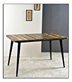 Ess-Tisch aus recyceltem Alt-Holz mit mit Beinen aus Metall 140x70cm recht-eckig | Amia | Bunter Küchen-Tisch hergestellt in Handarbeit 140cm ...
