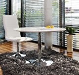 Ess-Tisch weiß Hochglanz rund aus MDF 110 cm | Inun | Stilvoller Küchen-Tisch aus MDF und verchromten Metall weiss 110cm ...