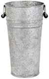 Esschert Design Blumentopf, Übertopf Vase in grau aus verzinktem Metall, Größe L, ca. 19 cm x 16 cm x 30 ...