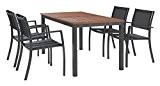 Essgruppe Gartengruppe Sitzgruppe RAGUSA | Tisch inkl. 4 Stühle | Aluminium | Eukalyptus