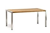Esstisch Destiny Tisch Macao 160 x 90 Edelstahl Teak Klapptisch Gartentisch