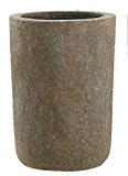 Esteras 800096 2-teiliges Blumenkübel-Set, Säulenform, Edelrost-Optik, 67 und 47 cm, Fiberglas, Alter Stein, Osset