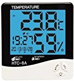EUGO Hintergrundbeleuchtung Elektronisches Hygrometer HTC-8A Thermometer Luftfeuchtigkeitsmesser Hygrometer