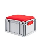 Eurobox Seat Box, Griffe geschlossen, 400x300x220mm, 1 St., rot