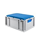 Eurobox Seat Box, Griffe geschlossen, 600x400x220mm, 1 St., blau