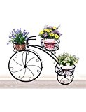 European-Style Garten Eisen Fahrrad-Modell Pflanze Shelf Holds3-Blumentopf Shelf Für Balkon, indoor, outdoor, Flower Racks ( farbe : Schwarz )