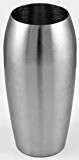 Exklusive ovalförmige Vase VASO OVALE aus rostfreien gebürsteten Edelstahl 11,5x25cm D/H