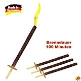 Fackel Hochwertige 100 Min. Brennzeit - Top Qualitätsfackel - Made in Germany - Wachsfackel (10 Stück)