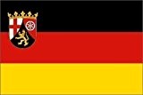 Fahne Bundesland RHEINLAND-PFALZ Flagge, Grösse: ca. 90x150 cm, Ordentliche Stoffqualität - KEINE hauchdünne Chinaware - Stoffgewicht ca. 90 gr/m2