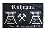 Fahne / Flagge Deutschland Ruhrpott Ruhrgebiet 2 + gratis Sticker, Flaggenfritze®