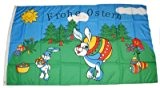 Fahne / Flagge Frohe Ostern Hase 90 x 150 cm