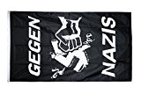 Fahne / Flagge Gegen Nazis + gratis Sticker, Flaggenfritze®