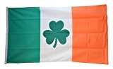 Fahne / Flagge Irland mit Shamrock Symbol + gratis Sticker, Flaggenfritze®