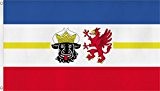 Fahne / Flagge mit zwei Metallösen zur Befestigung und zum Hissen - Größe 90 x 150 cm Farbe Mecklenburg Vorpommern