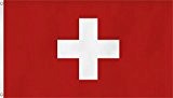 Fahne / Flagge mit zwei Metallösen zur Befestigung und zum Hissen - Größe 90 x 150 cm Farbe Schweiz