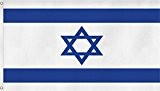Fahne / Flagge mit zwei Metallösen zur Befestigung und zum Hissen - Größe 90 x 150 cm Farbe Israel