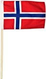 Fahne Flagge Norwegen 30 x 45 cm mit Stab