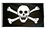 Fahne / Flagge Pirat Jolly Roger 2 + gratis Sticker, Flaggenfritze®