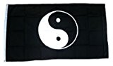 Fahne / Flagge Ying Yang schwarz NEU 90 x 150 cm Fahnen