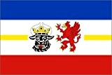 Fahne MECKLENBURG-VORPOMMERN Flagge, Grösse: ca. 90x150 cm, Ordentliche Stoffqualität - KEINE hauchdünne Chinaware - Stoffgewicht ca. 90 gr/m2