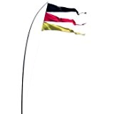 Fahnen - Bogen Banner - UV-beständig und wetterfest - Abmessung: 160x75cm - inkl. Teleskopstab und Bodenanker (Team Germany)