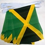 FAHNENKETTE JAMAIKA 6 meter mit 20 flaggen 21x14cm - JAMAIKANISCHE Girlande Flaggenkette 14 x 21 cm AZ FLAG