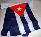 FAHNENKETTE KUBA 4 meter mit 20 flaggen 15x10cm- KUBANISCHE Girlande Flaggenkette 10 x 15 cm AZ FLAG