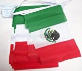 FAHNENKETTE MEXIKO 4 meter mit 20 flaggen 15x10cm- MEXIKANISCHE Girlande Flaggenkette 10 x 15 cm AZ FLAG