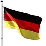 Fahnenmast Fahnenstange Mast Stange inkl. Deutschlandflagge Deutschlandfahne Fahne Flagge ca. 6,30 m Alu
