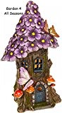 Fairy Garden Solarleuchte LED lluminated House Dwelling Pixie Fantasy Miniatur Ornaments - Fleur House violett