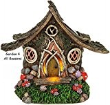 Fairy Garden Solarleuchte LED lluminated House Dwelling Pixie Fantasy Miniatur Ornaments - Woodland Cottage