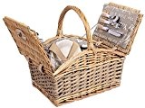 Familien Picknick-Korb für 4 Personen Picknickbox Picknicktasche Komplettset