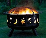 Feuerkorb Stars & Moon für eine gemütliche Atmosphäre am Abend, Stahl, massiv, Produktmaße D x H: 75 x 60 cm, ...