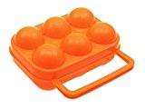 FIBEGA Eierbox aus robustem Kunststoff, für 6 Eier, mit Griff - orange