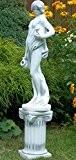 Figur antike Frauenskulptur auf ionischer Säule H 106 cm Statuen aus Beton