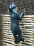Figur Katze kletternd Höhe 65 cm Tierskulptur aus Kunstharz