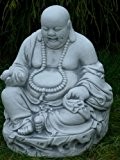 Figur "Lachender Buddha" H 30 cm Deko Skulptur aus Beton