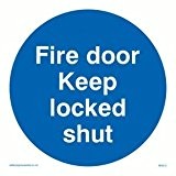 Fire door keep locked shut - Mandatory Sign by safetysignsupplies