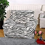 Fit Into Everyway moderne Qualität Stretch Husse Sofa-Abdeckung Wohnmöbel-Schutz für Wohnzimmer-Dekor-Use (Zebra-Streifen, Ein Seater)