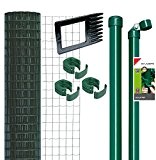 Fix-Clip Pro Zaun im Set zum Einbetonieren (Höhe: 150 cm x Länge: 100 m, Grün)